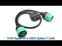 J1939 9 Pin đến OBD 2 OBD2 16 Pin Splitter Y Cable 9Pin Splitter Wire Harness cho xe tải GPS