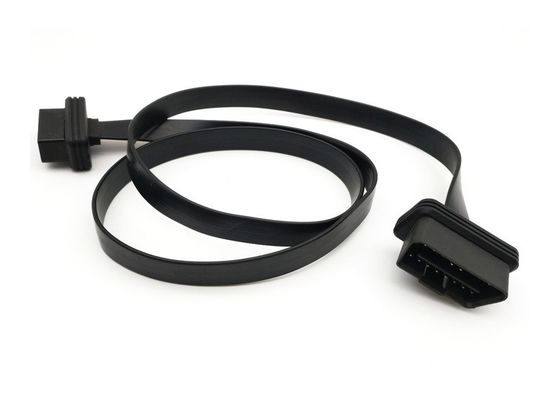 Flat Ribbon Slim OBD2 16 Pin Male To Female Extension Cable 26AWG pure copper Pins