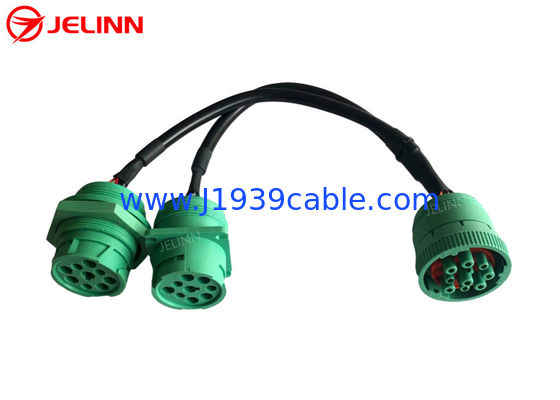 Loại 2 chia Y 9 Pin Deutsch cáp kết nối tuyệt vời với pinout tùy chỉnh