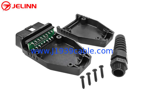 Vỏ bọc OBD2 OBDII với đầu nối đực J1962 OBD2 và ống dây
