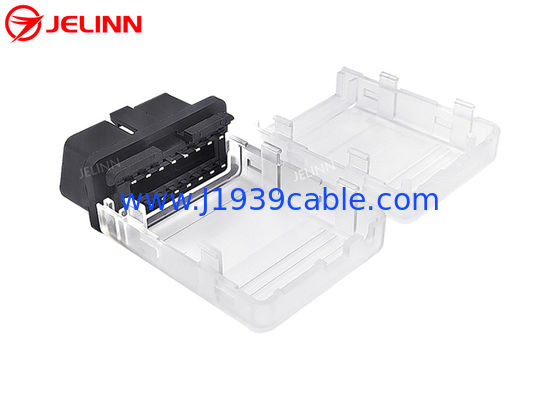 OBD2 Vỏ trong suốt bằng nhựa OBD 2 Khung và đầu nối nam OBDII với chân thẳng