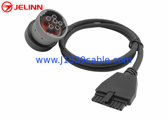 PT30 Cáp thiết bị ELD 6 pin J1939 Cáp cho thiết bị ghi gỗ điện tử Xe tải hạng nặng ở Bắc Mỹ